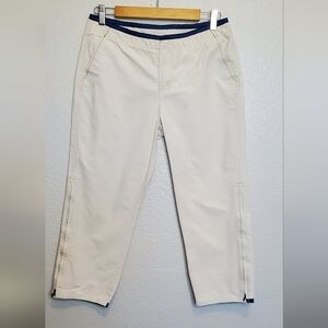 💚5/$25 Express Cream Chino Fit Crop Cotton Casual Pants With Pockets Size 7/8